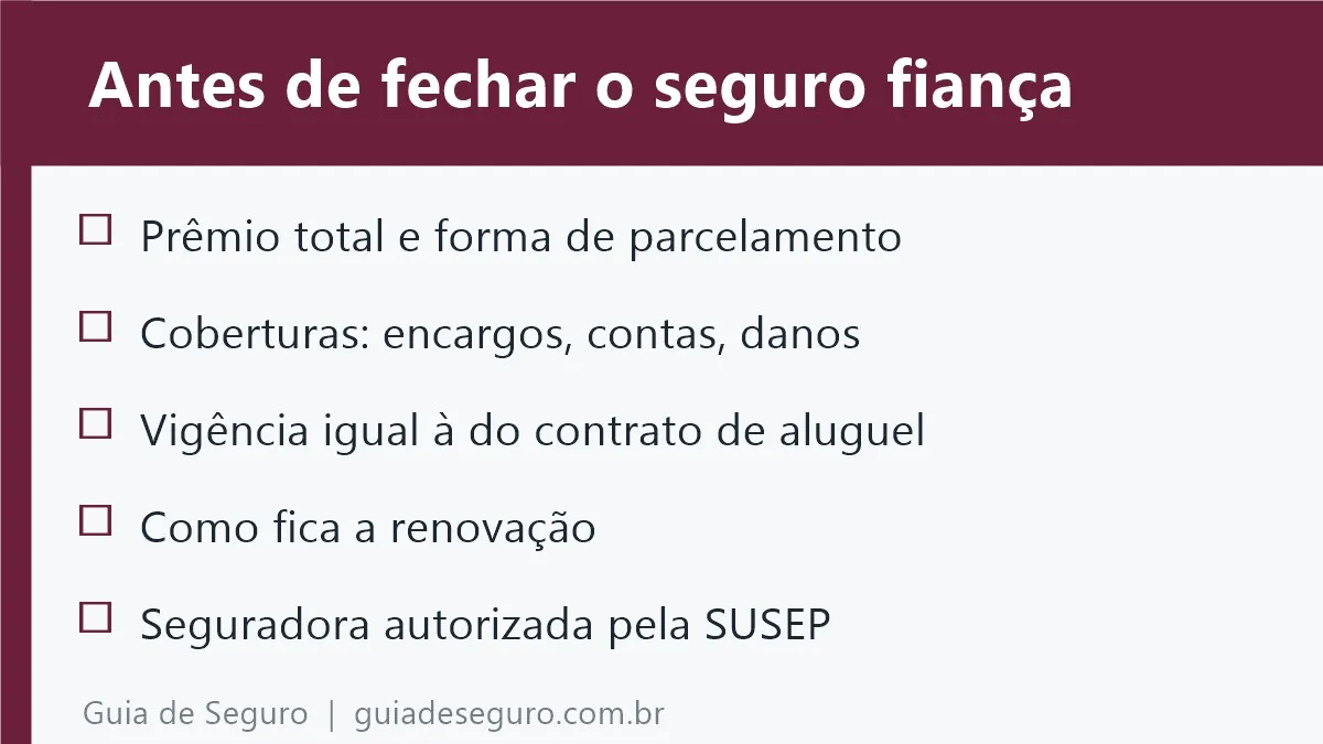 Checklist para fechar o seguro fiança com segurança